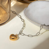 Stainless Steel Heart Pendant Necklace - Trendsi - Flyclothing LLC