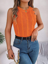 Cable-Knit Round Neck Vest - Trendsi - Flyclothing LLC