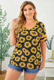 Plus Size Tie-Dye V-Neck Tee Shirt - Trendsi