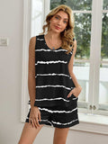 Striped Round Neck Tank and Shorts Lounge Set - Trendsi - Flyclothing LLC