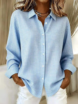 Full Size Plaid Button Up Long Sleeve Shirt Plus Size - Trendsi - Flyclothing LLC