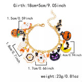 18K Gold-Plated Halloween Charm Bracelet - Trendsi - Flyclothing LLC