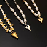 Pearl & Heart Pendant Necklace - Trendsi - Flyclothing LLC