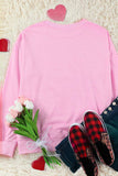 Contrast Heart Long Sleeve Sweatshirt - Trendsi - Flyclothing LLC