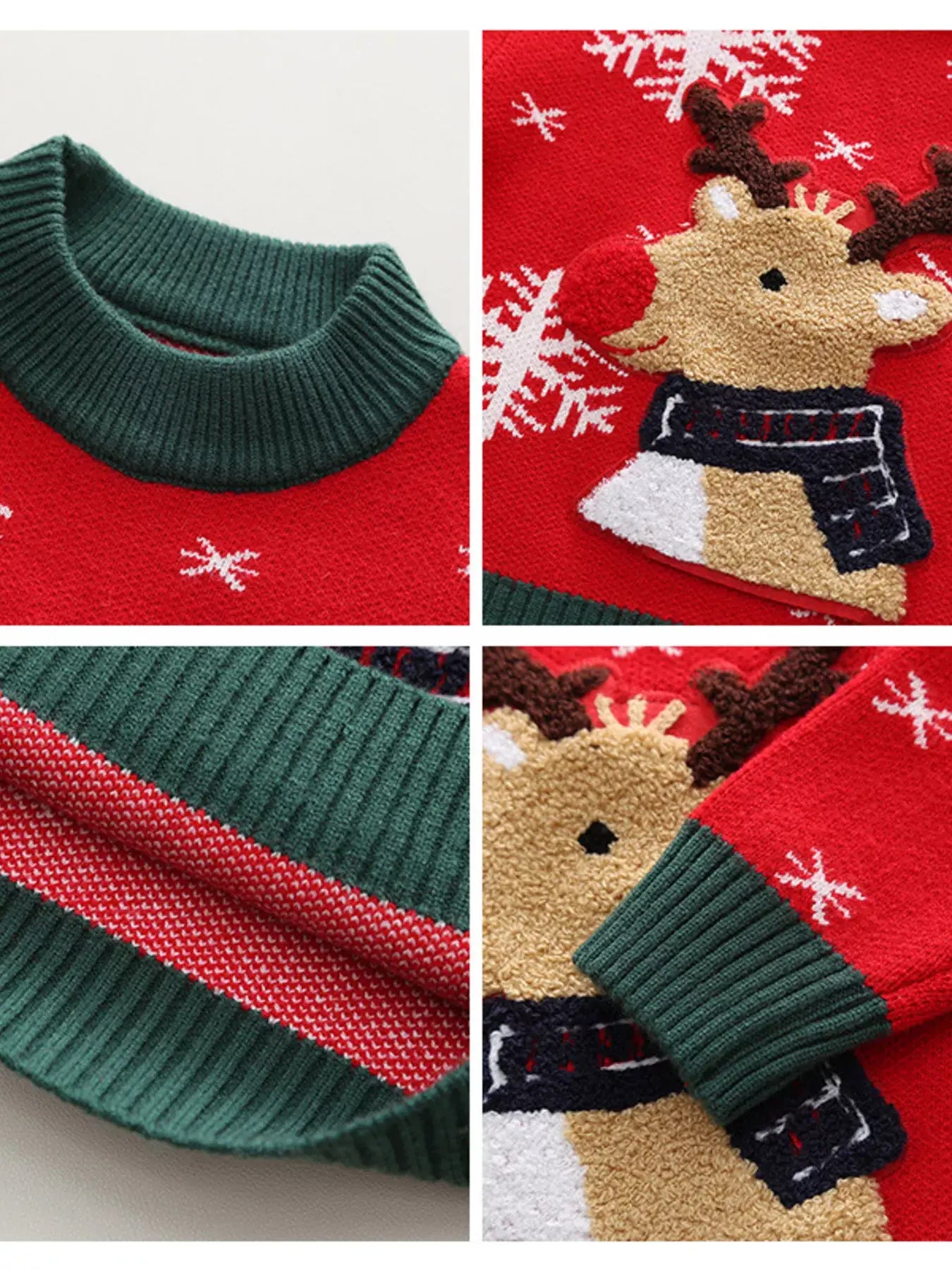 Children's Christmas Reindeer Snowflake Knitted Sweater - Trendsi - Flyclothing LLC