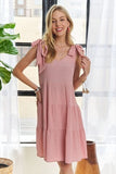 ADORA V-Neck Tie Shoulder Dress - Trendsi