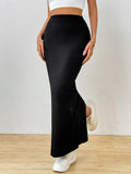 Slit Maxi Wrap Skirt - Trendsi