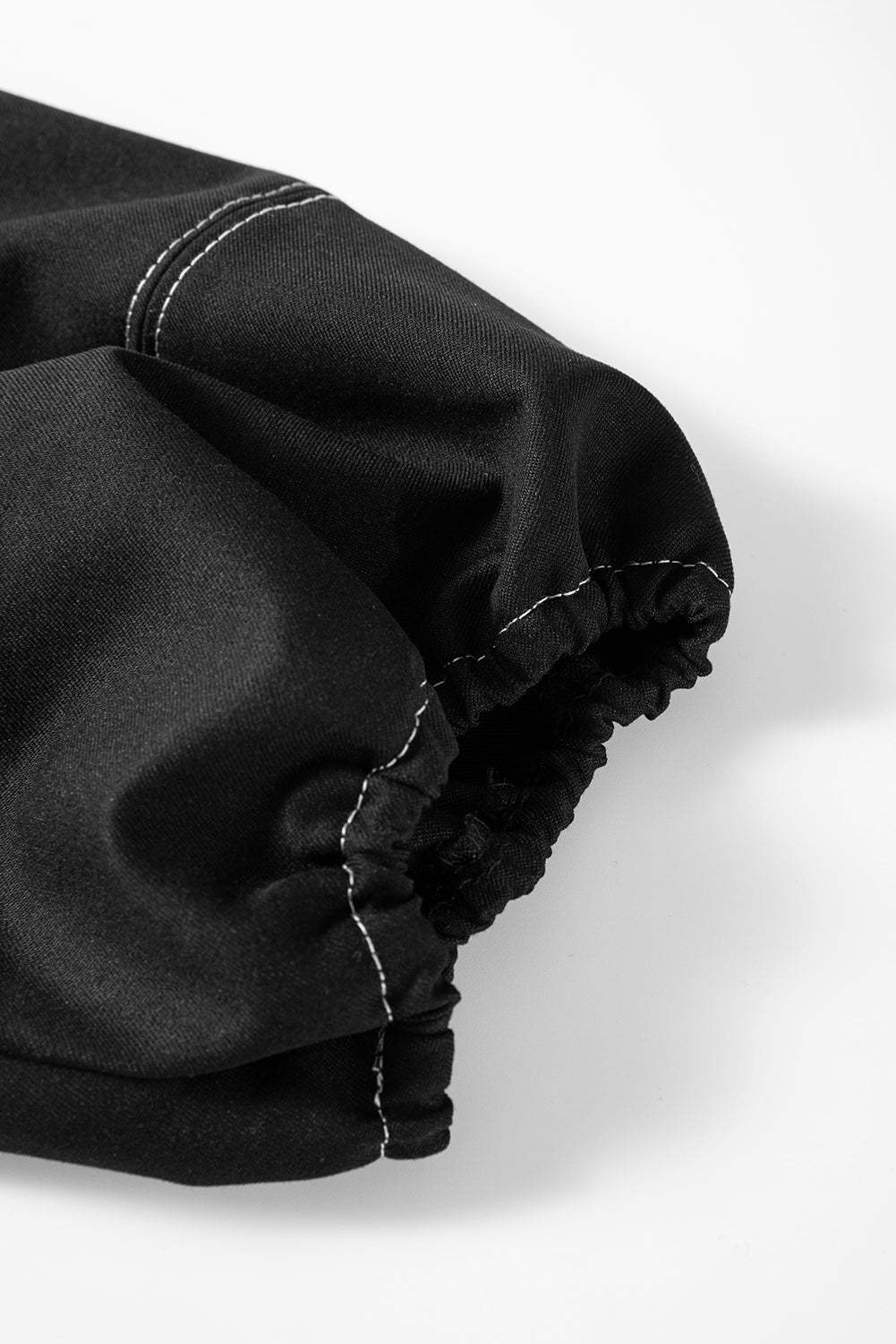 Contrast Stitches Detail Half Sleeve Blouse - Trendsi - Flyclothing LLC