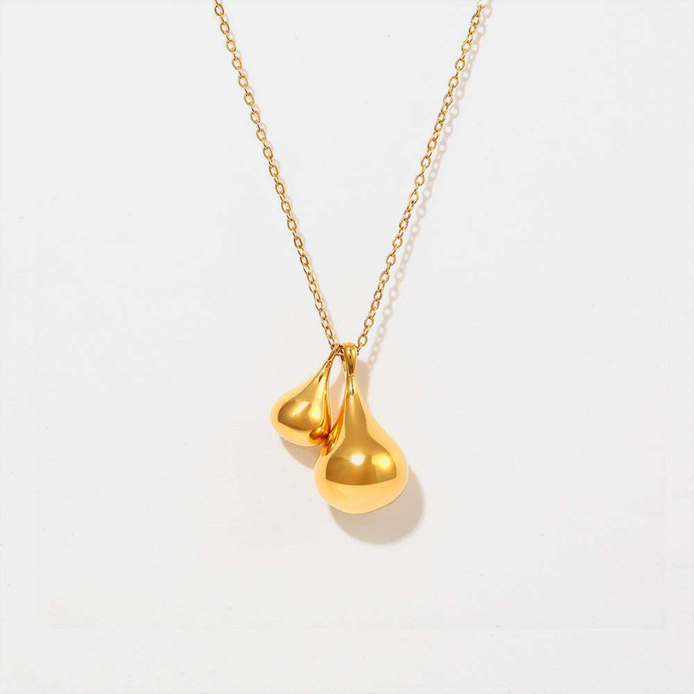 Stainless Steel Water Drop Shape Pendant Necklace - Trendsi - Flyclothing LLC