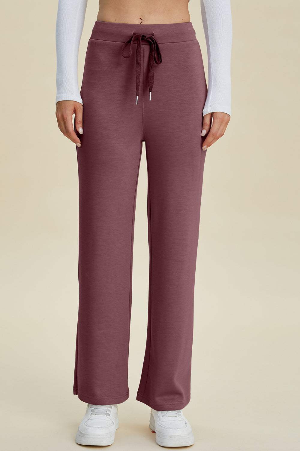 Basic Bae Full Size Air Scuba Drawstring Wide Leg Pants - Trendsi - Flyclothing LLC