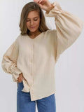 Button Up Flounce Sleeve Shirt - Trendsi - Flyclothing LLC