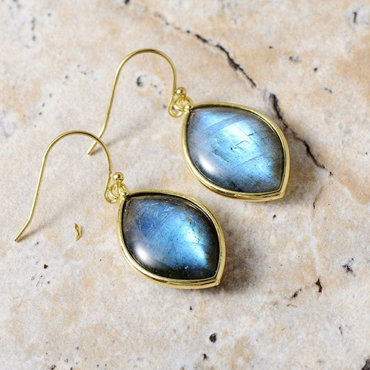 Copper Stone Teardrop Earrings - Trendsi