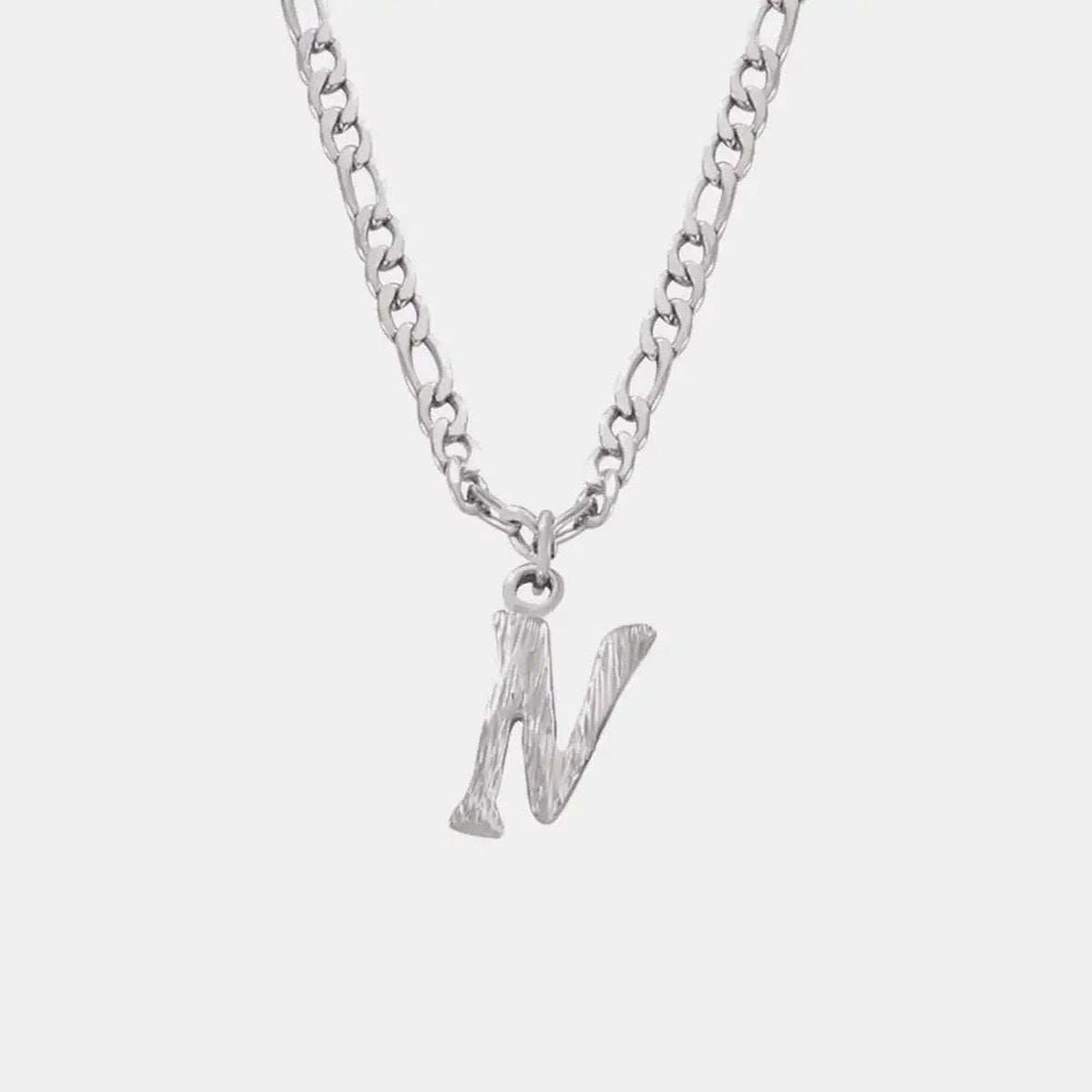 Titanium Steel Letter Pendant Necklace - Trendsi - Flyclothing LLC