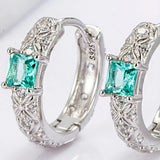925 Sterling Silver Inlaid Zircon Earrings - Trendsi