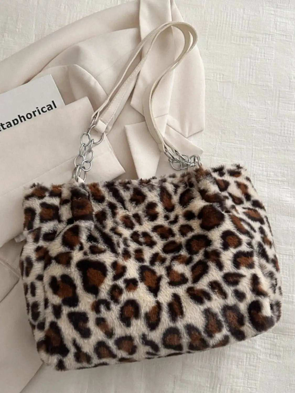 Faux Fur Leopard Shoulder Bag - Trendsi - Flyclothing LLC