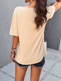 Half Zip Half Sleeve T-Shirt - Trendsi - Flyclothing LLC