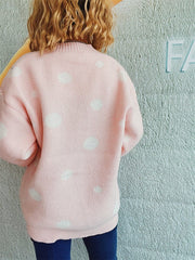 Polka Dot Button Up Cardigan - Trendsi