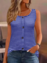 Striped Round Neck Tank Top - Trendsi - Flyclothing LLC