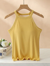 Grecian Neck Tank With Chest Pads - Trendsi - Flyclothing LLC
