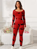 Scoop Neck Long Sleeve Active Jumpsuit - Trendsi - Flyclothing LLC