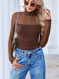 Lovelet Mock Neck Long Sleeve Top - Trendsi - Flyclothing LLC