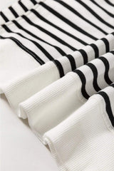 Slit Striped Round Neck Long Sleeve Sweatshirt - Trendsi - Flyclothing LLC