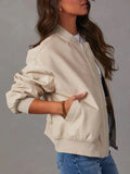 Zip Up Long Sleeve Jacket - Trendsi