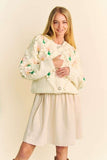 Davi & Dani Floral Pattern Button Down Cardigan - Trendsi