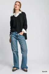 Umgee Wool Blended Pullover Sweater - Trendsi - Flyclothing LLC