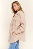 And The Why Teddy Sherpa Button Down Curved Hem Shacket - Trendsi - Flyclothing LLC