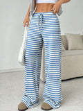 Tied Striped Wide Leg Pants - Trendsi - Flyclothing LLC
