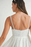 MABLE Eyelet Lace Babydoll Mini Cami Dress - Trendsi - Flyclothing LLC