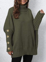 Turtleneck Long Sleeve Sweater - Trendsi - Flyclothing LLC