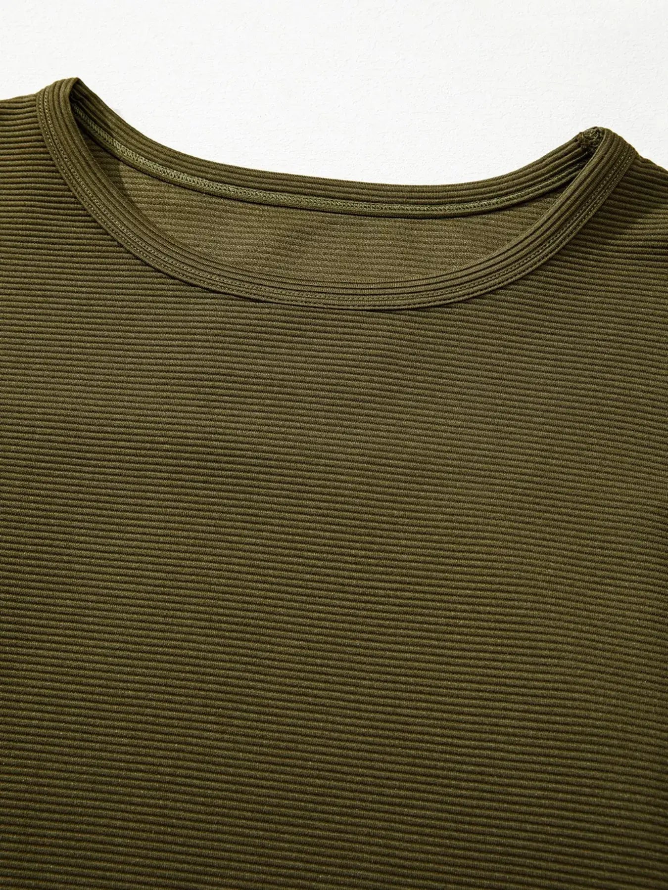 Ribbed Knit Oversized Sweatshirt - Trendsi - Flyclothing LLC