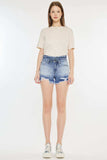Kancan High Rise Frayed Hem Denim Shorts - Trendsi - Flyclothing LLC