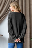 Heimish Ribbed Exposed Seam Long Sleeve T-Shirt - Trendsi