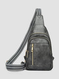 PU Leather Adjustable Strap Crossbody Bag - Trendsi