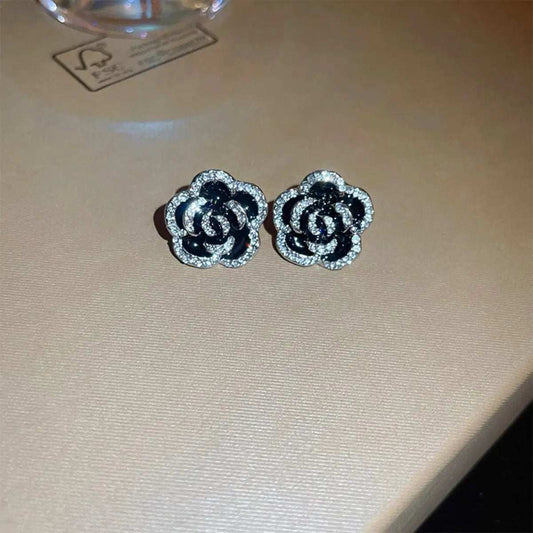 Copper Rhinestone Flower Earrings - Trendsi - Flyclothing LLC