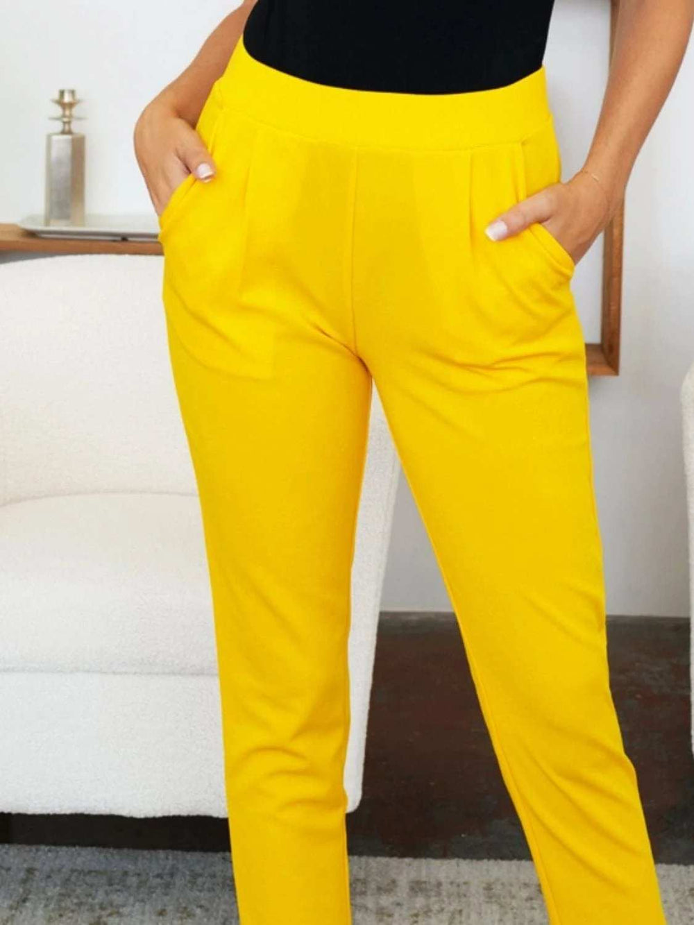 FAM-FAM Pocketed High Waist Skinny Pants - Trendsi - Flyclothing LLC