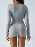 Devine Highly Stretchy Long Sleeve Romper - Trendsi - Flyclothing LLC