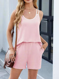Casual Ribbed Tank Top and Shorts Set - Trendsi - Flyclothing LLC
