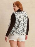 Plus Size Tied Sherpa Vest Coat with Pockets - Trendsi