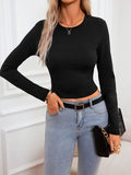 Round Neck Long Sleeve T-Shirt - Trendsi
