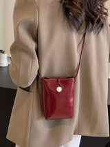 Pearl Decor Faux Leather Crossbody Bag - Trendsi - Flyclothing LLC