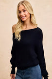 BiBi Waffle Knit Off Shoulder Top - Trendsi - Flyclothing LLC