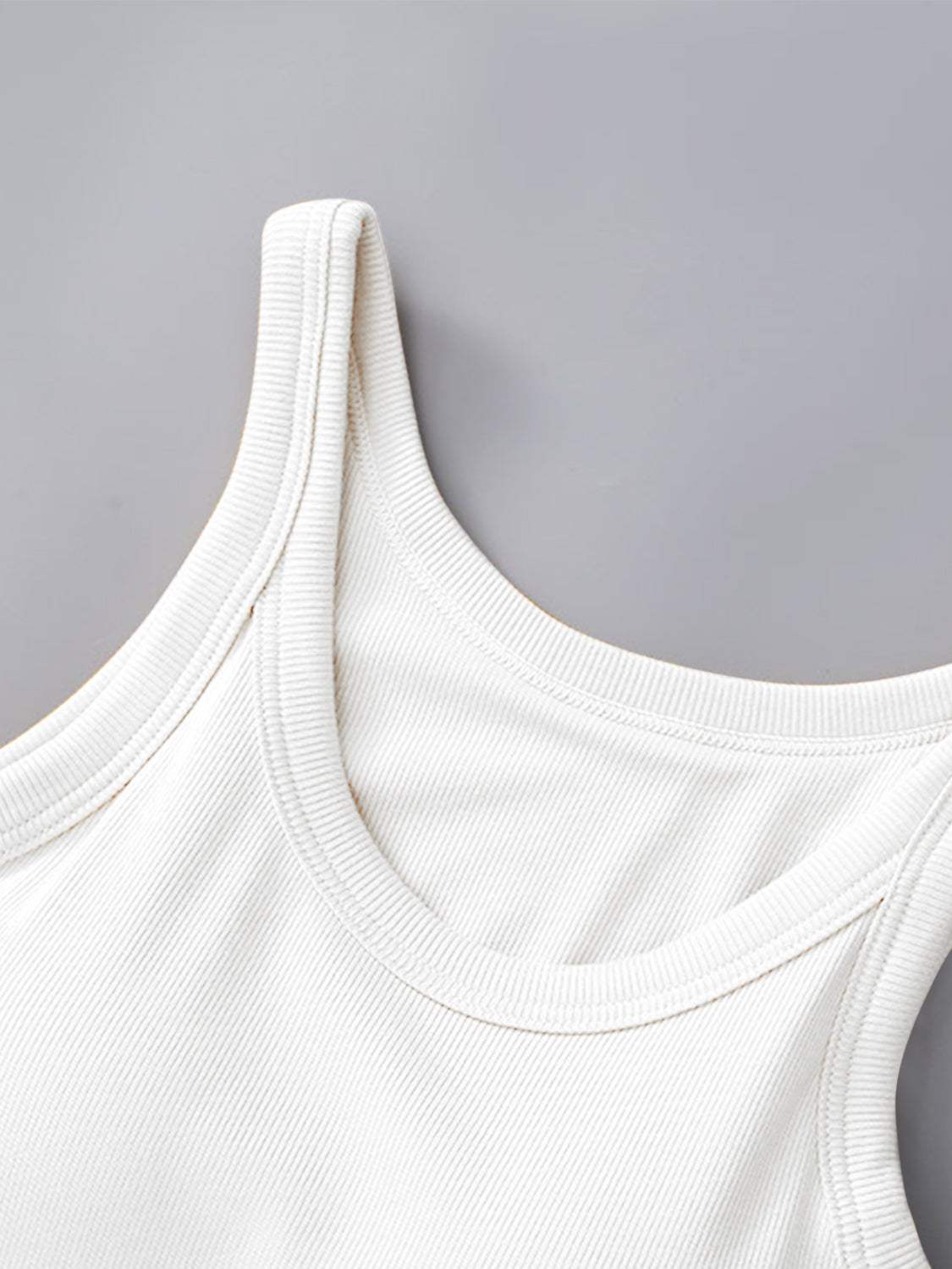 Round Neck Tank with Bra - Trendsi - Flyclothing LLC