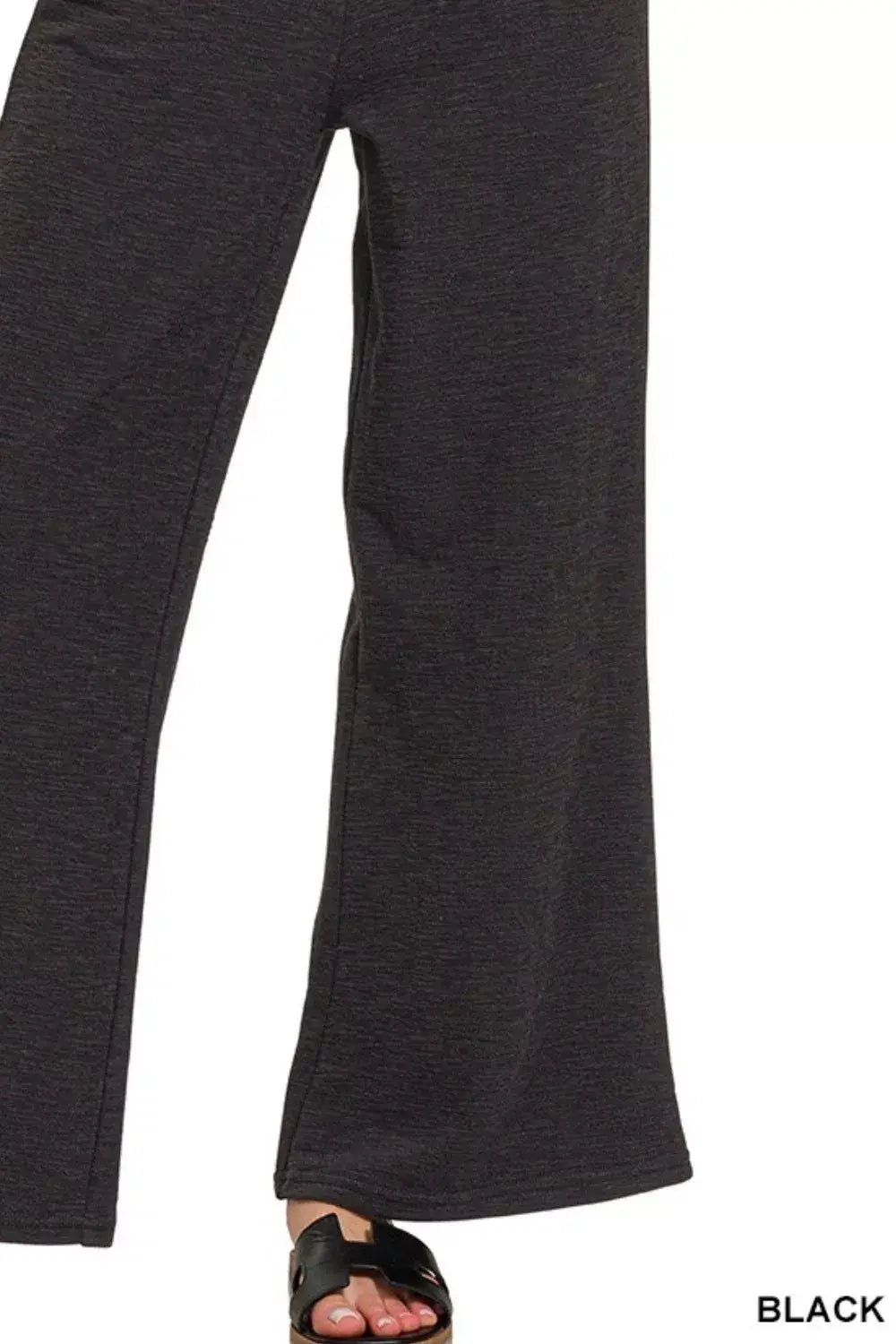 Zenana Cotton Slub Wide Leg Pants - Trendsi - Flyclothing LLC