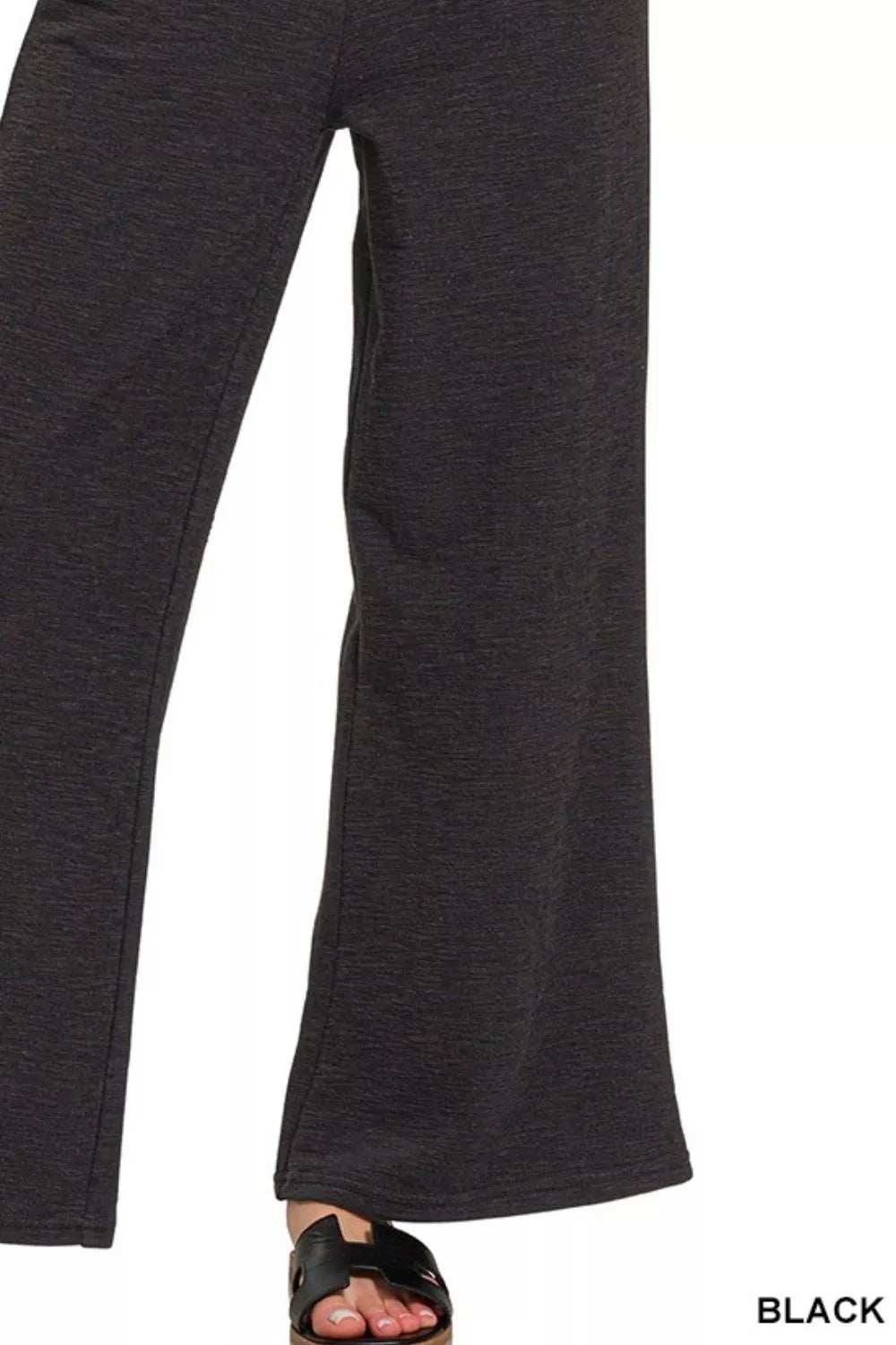 Zenana Cotton Slub Wide Leg Pants - Trendsi - Flyclothing LLC