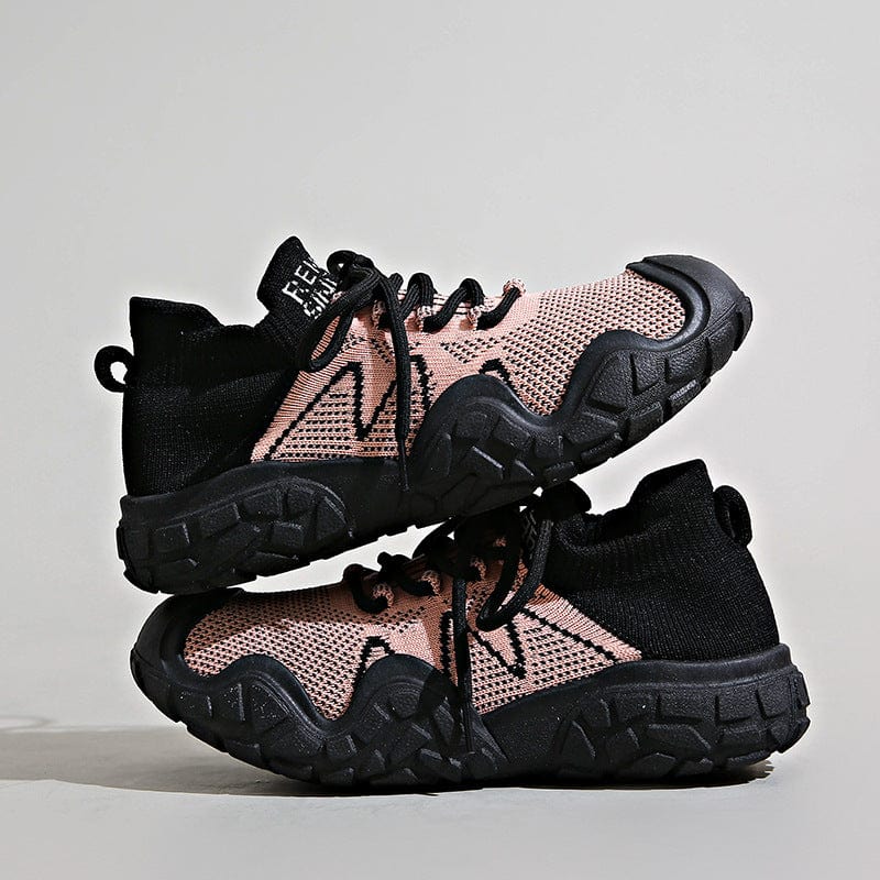 Contrast Mesh Platform Athletic - Trendsi