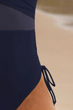 Drawstring Ruched V-Neck One-Piece Swimwear - Trendsi
